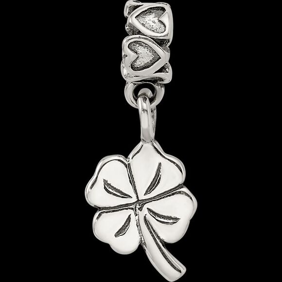 Kazi Luxury Collection Sterling Silver 4-Leaf Clover Dangle Reflections Bead - Picture 3 of 6